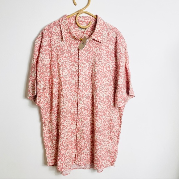 Faherty coral print short sleeve button up shirt - Picture 3 of 8
